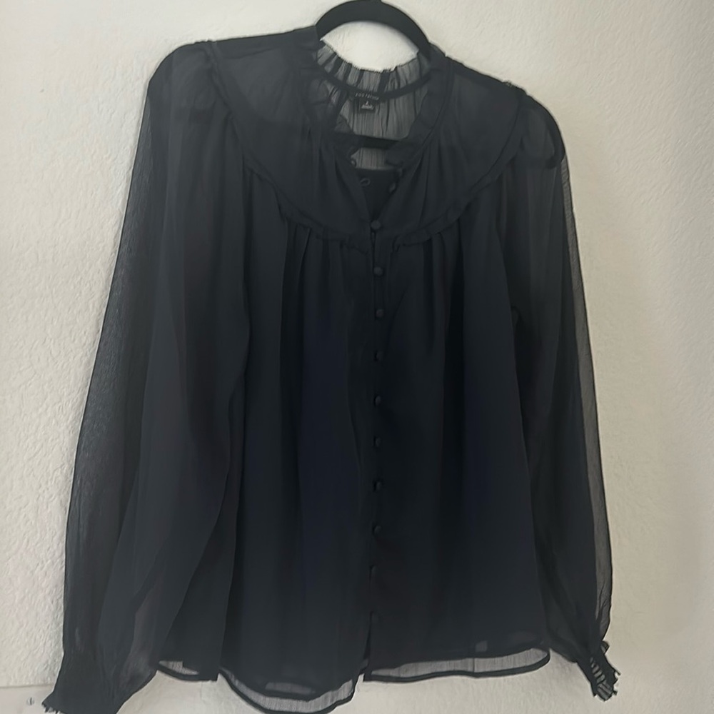 Ann Taylor long sleeve sheer top